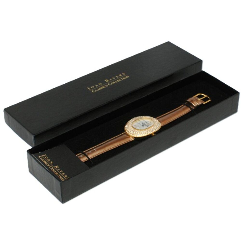 Joan Rivers Classic Collection Metallic Strap Watch w/ Pave Oval Case- NEW VTG